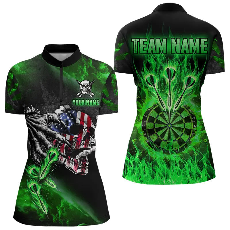 Fire Flame Darts Board American Flag Skull Dart Custom Darts Team |Green
