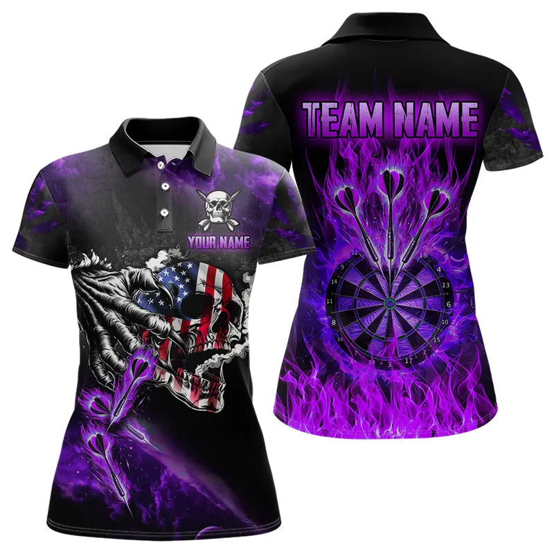 Fire Flame Darts Board American Flag Skull Dart Custom Darts Team |Purple