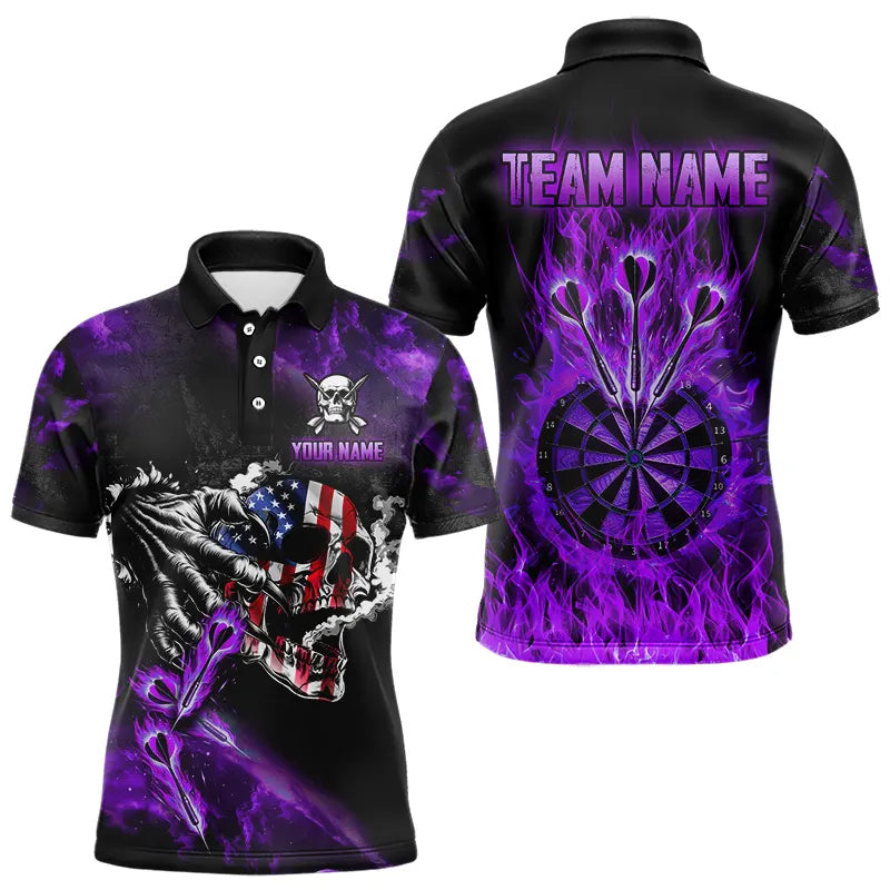 Fire Flame Darts Board American Flag Skull Dart Custom Darts Team |Purple