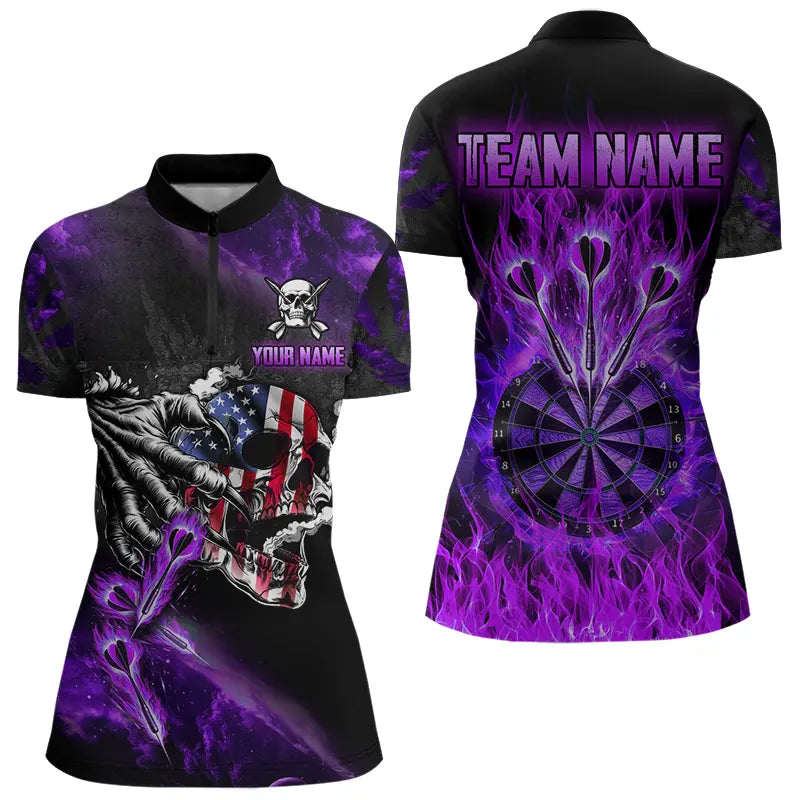 Fire Flame Darts Board American Flag Skull Dart Custom Darts Team |Purple