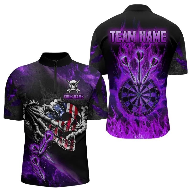 Fire Flame Darts Board American Flag Skull Dart Custom Darts Team |Purple