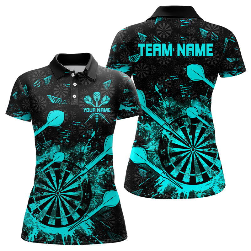 Black And Turquoise Grunge Darts, Custom Dart For Team Dart