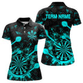 Black And Turquoise Grunge Darts, Custom Dart For Team Dart