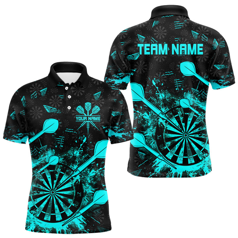 Black And Turquoise Grunge Darts, Custom Dart For Team Dart