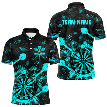 Black And Turquoise Grunge Darts, Custom Dart For Team Dart