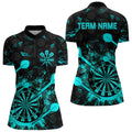 Black And Turquoise Grunge Darts, Custom Dart For Team Dart