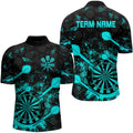 Black And Turquoise Grunge Darts, Custom Dart For Team Dart