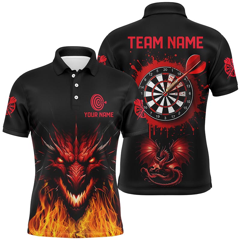 Personalized Dragon Darts Custom Black Red Darts Team League