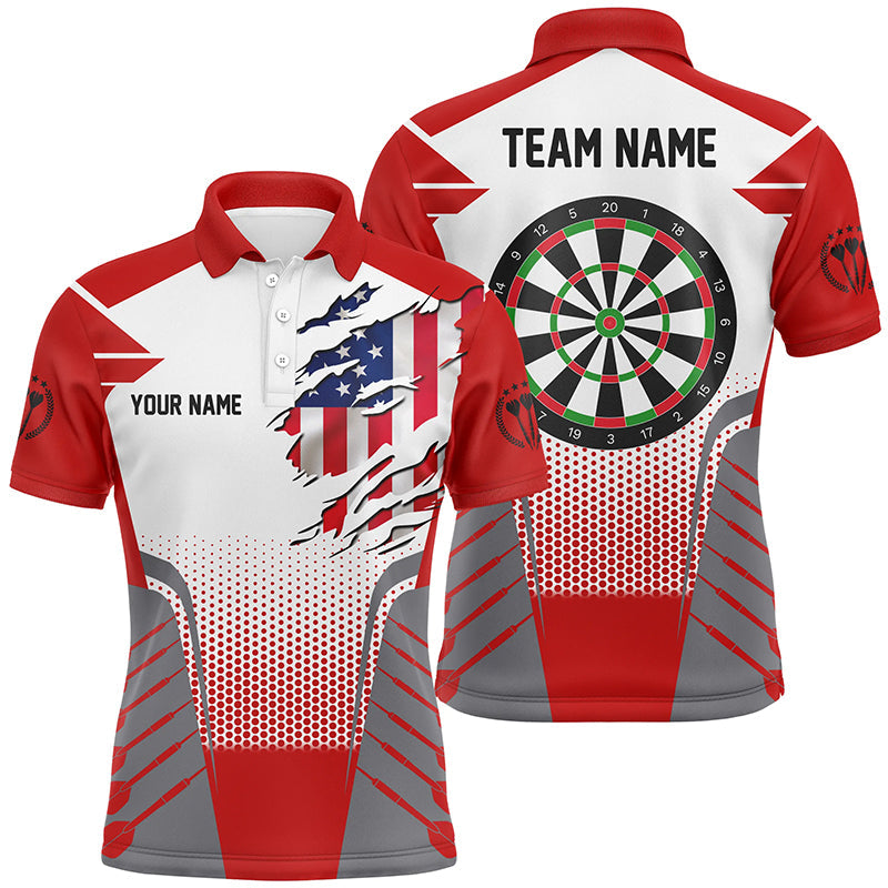 US Flag Men Darts Quarter-Zip Custom Patriotic Darts For Team Darts