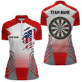 US Flag Men Darts Quarter-Zip Custom Patriotic Darts For Team Darts