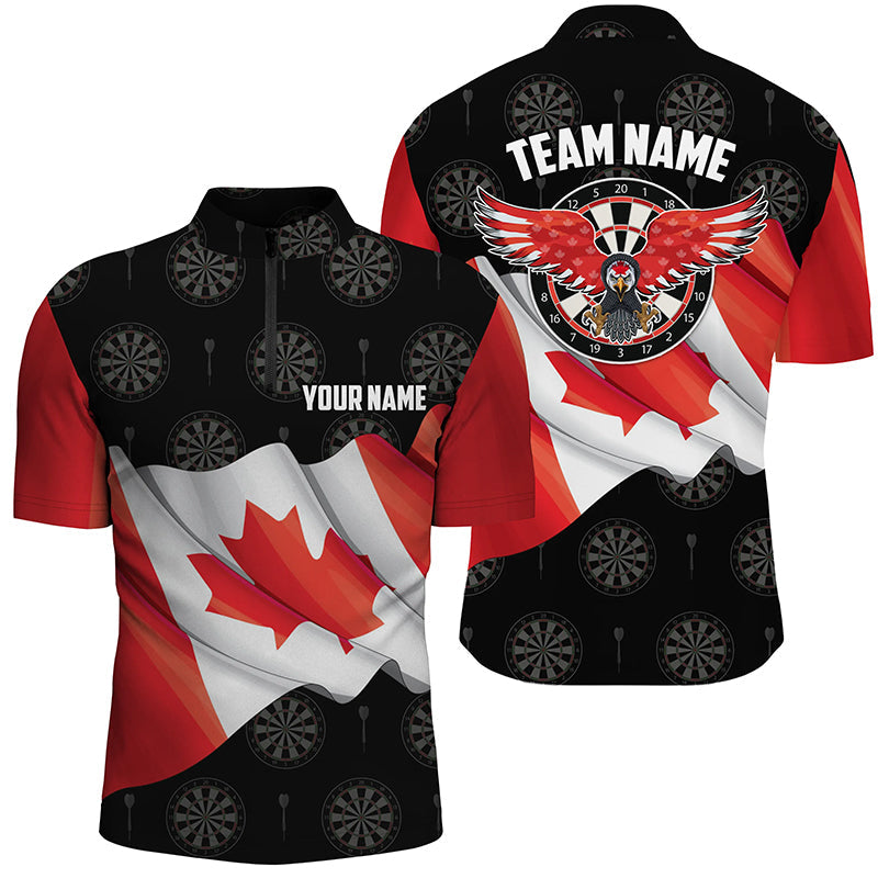 Waving Canada Flag Men Darts and Quarter-Zip Custom Eagle Patriotic Darts