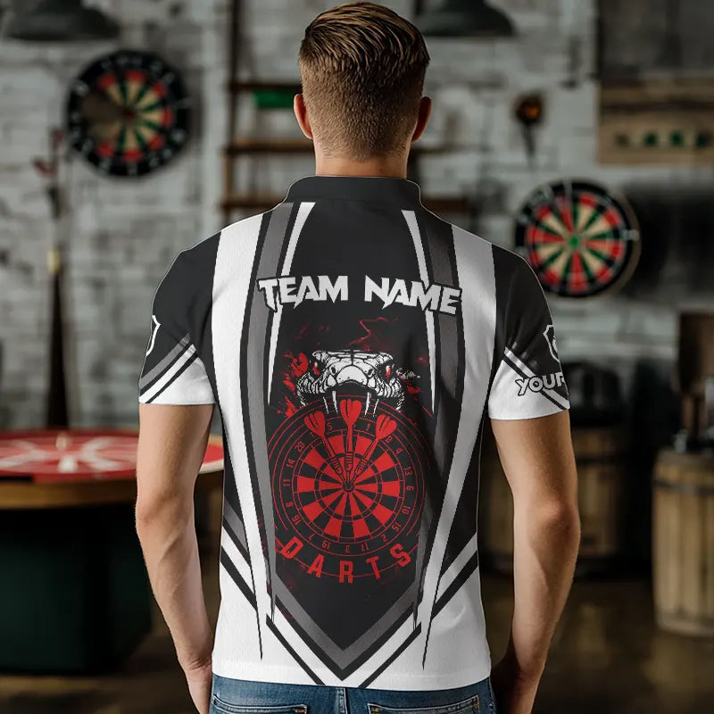 Personalized Black White Cobra Snake Dart Custom Team Outfit Darts | Red