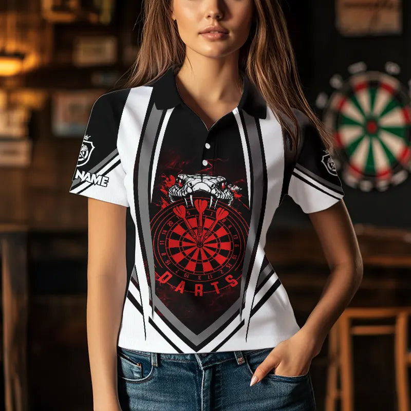 Personalized Black White Cobra Snake Dart Custom Team Outfit Darts | Red