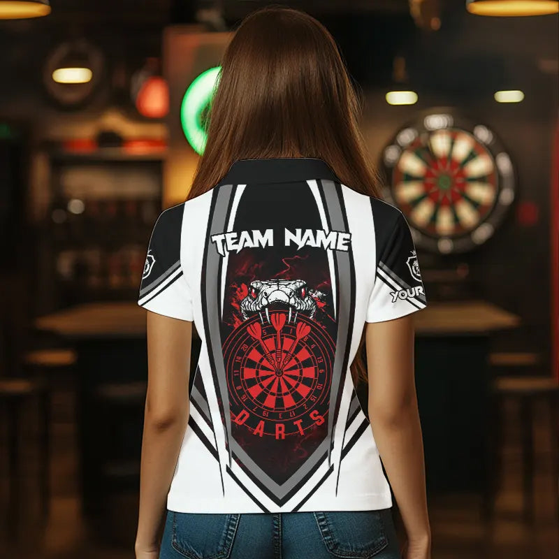 Personalized Black White Cobra Snake Dart Custom Team Outfit Darts | Red