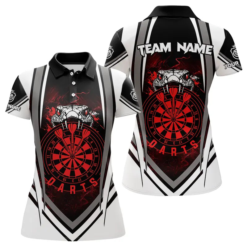 Personalized Black White Cobra Snake Dart Custom Team Outfit Darts | Red