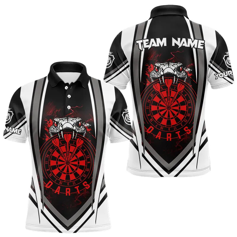 Personalized Black White Cobra Snake Dart Custom Team Outfit Darts | Red