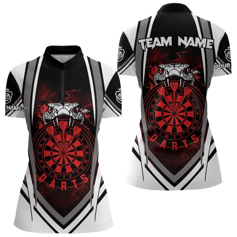 Personalized Black White Cobra Snake Dart Custom Team Outfit Darts | Red