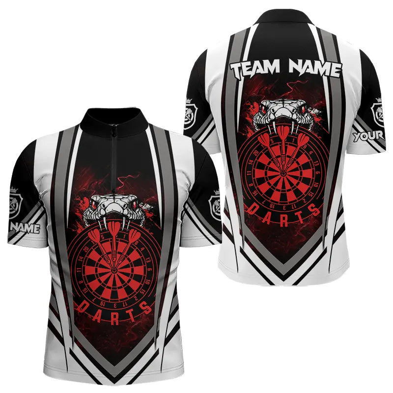Personalized Black White Cobra Snake Dart Custom Team Outfit Darts | Red
