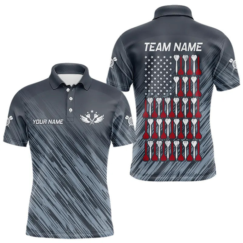 American Flag Grey Grunge Darts and Custom Dart Patriotic Dart