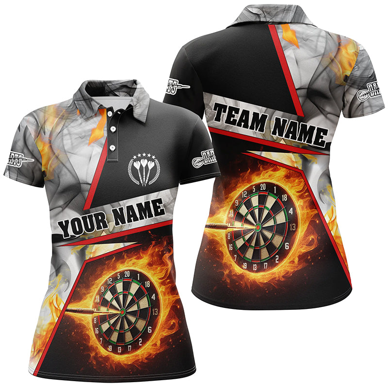 Personalized Darts Flame Grey Smoke Men Quarter-Zip Custom Dart League