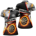 Personalized Darts Flame Grey Smoke Men Quarter-Zip Custom Dart League