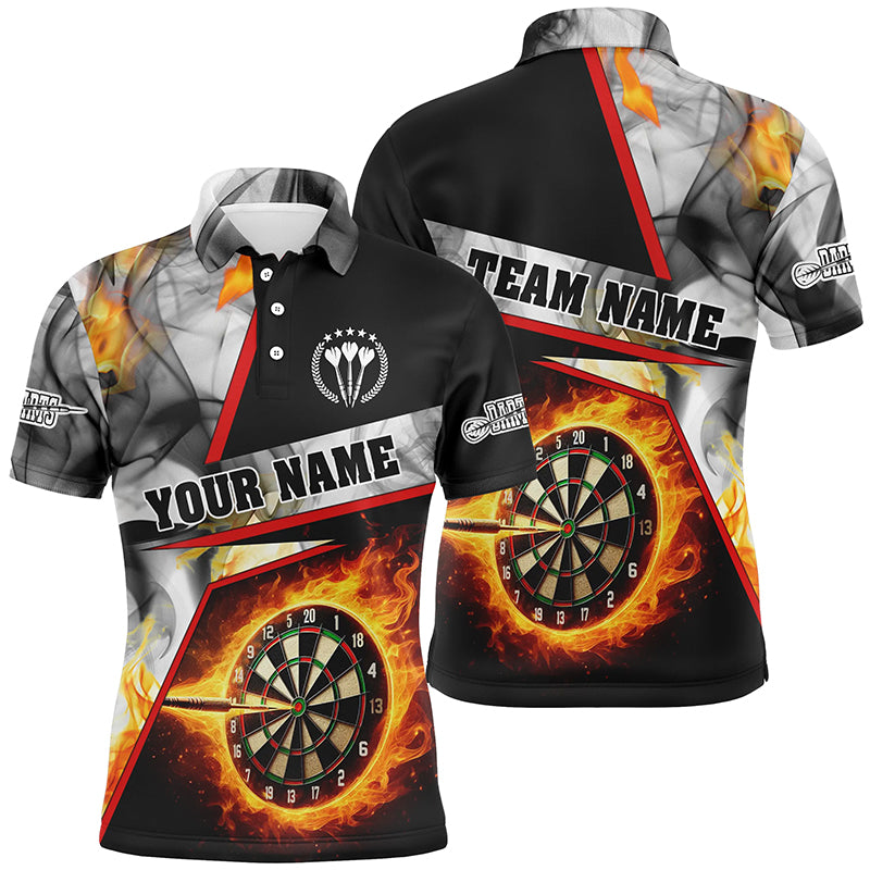 Personalized Darts Flame Grey Smoke Men Quarter-Zip Custom Dart League