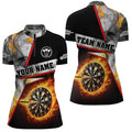 Personalized Darts Flame Grey Smoke Men Quarter-Zip Custom Dart League