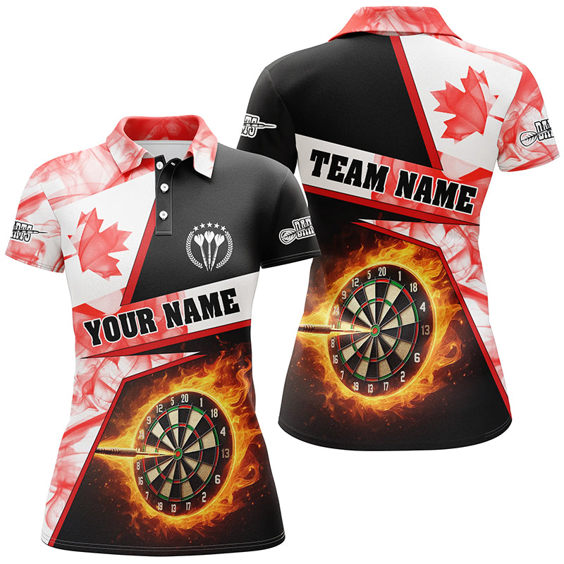 Personalized Darts Flame Canada Flag Smoke Men Quarter-Zip, Dart League