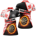 Personalized Darts Flame Canada Flag Smoke Men Quarter-Zip, Dart League