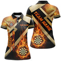 Personalized Gold And Black Dartboard Fire Flame Custom Darts, Darts Team