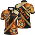 Personalized Gold And Black Dartboard Fire Flame Custom Darts, Darts Team