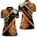 Personalized Gold And Black Dartboard Fire Flame Custom Darts, Darts Team