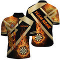Personalized Gold And Black Dartboard Fire Flame Custom Darts, Darts Team