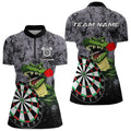 Personalized Green Funny Crocodilian Grunge Darts, Darts Team, Darts Gifts