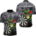 Personalized Green Funny Crocodilian Grunge Darts, Darts Team, Darts Gifts