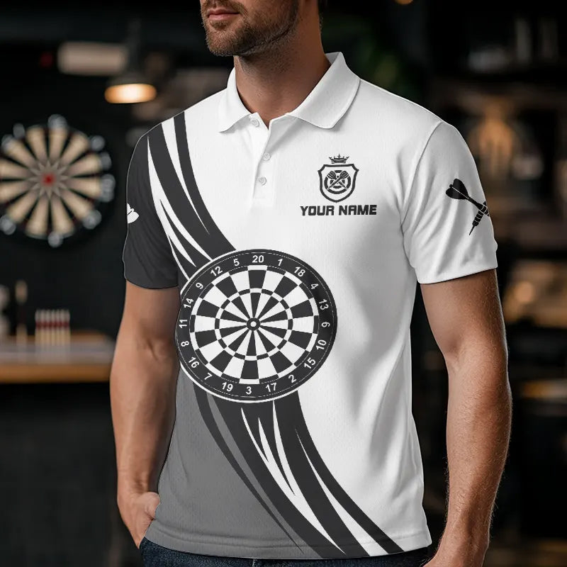 Personalized Black White And Grey Dartboard Crown Dart Custom Darts Team