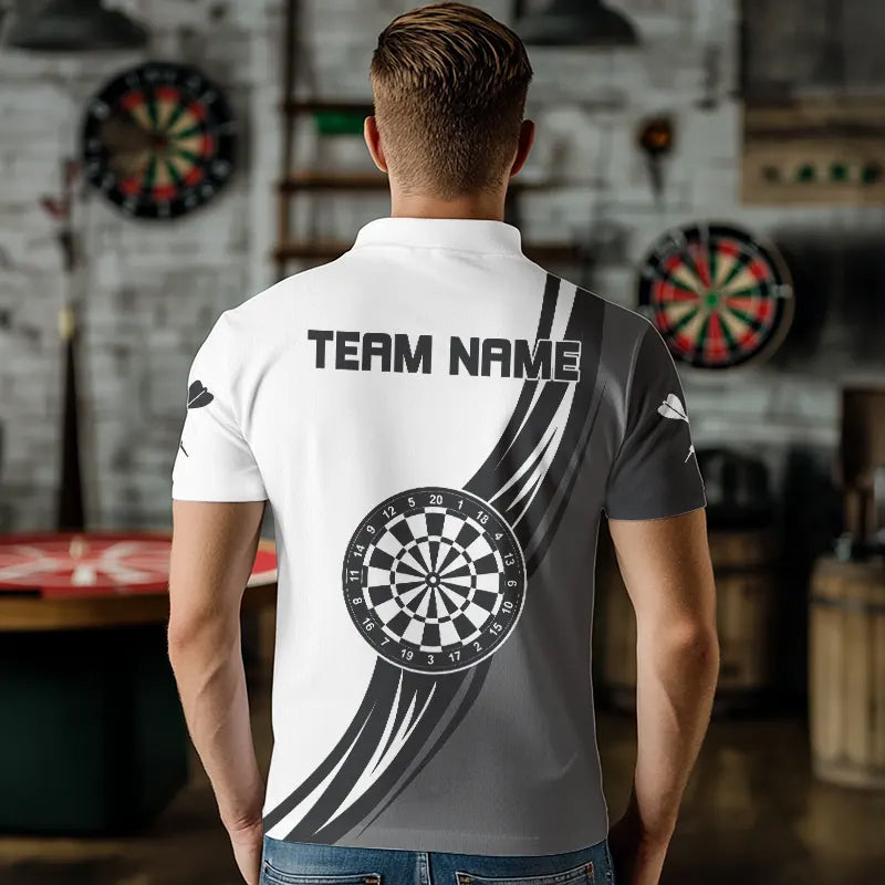 Personalized Black White And Grey Dartboard Crown Dart Custom Darts Team