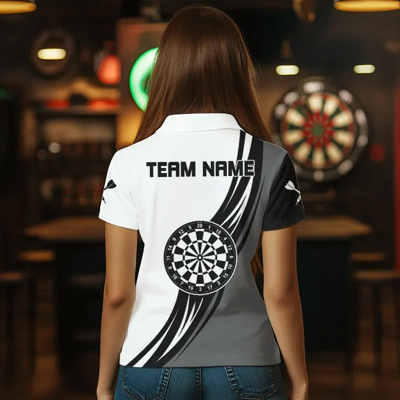 Personalized Black White And Grey Dartboard Crown Dart Custom Darts Team