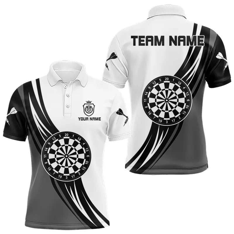 Personalized Black White And Grey Dartboard Crown Dart Custom Darts Team
