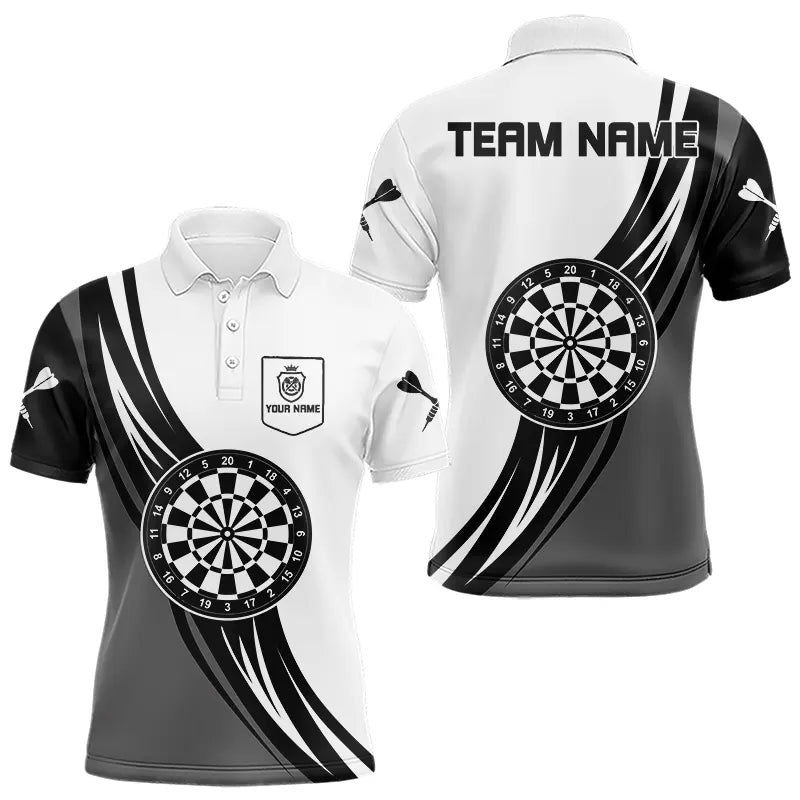 Personalized Black White And Grey Dartboard Crown Dart Custom Darts Team