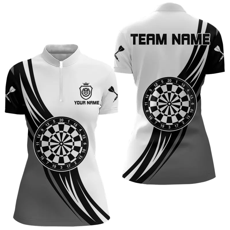 Personalized Black White And Grey Dartboard Crown Dart Custom Darts Team
