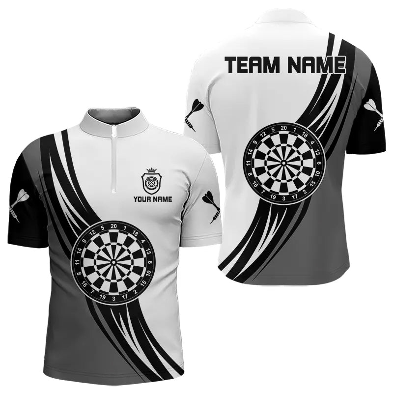 Personalized Black White And Grey Dartboard Crown Dart Custom Darts Team