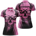 Personalized Pink Grunge Skull Darts and Quarter-Zip Custom Cool Darts Team