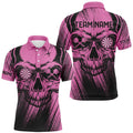 Personalized Pink Grunge Skull Darts and Quarter-Zip Custom Cool Darts Team