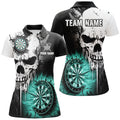 Personalized Grunge Skull Crack Wall Men Dart Custom Darts League Team |Turquoise