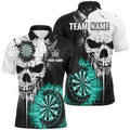 Personalized Grunge Skull Crack Wall Men Dart Custom Darts League Team |Turquoise