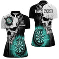 Personalized Grunge Skull Crack Wall Men Dart Custom Darts League Team |Turquoise