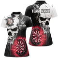 Personalized Grunge Skull Crack Wall Men Dart Custom Scary Darts League Team |Red