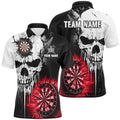 Personalized Grunge Skull Crack Wall Men Dart Custom Scary Darts League Team |Red