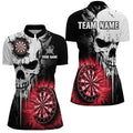 Personalized Grunge Skull Crack Wall Men Dart Custom Scary Darts League Team |Red